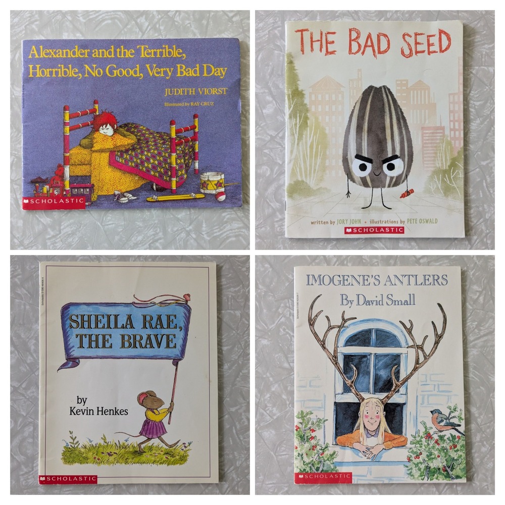 Scholastic Kids Book Lot - Terrible Horrible, Bad Seed, Sheila Rae, Imogene